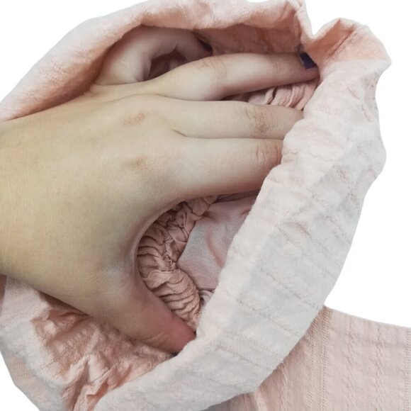 Lulus Puff Sleeve Open Back Empire Waist Babydoll Mini Dress Size S Blush Pink - Picture 3 of 15